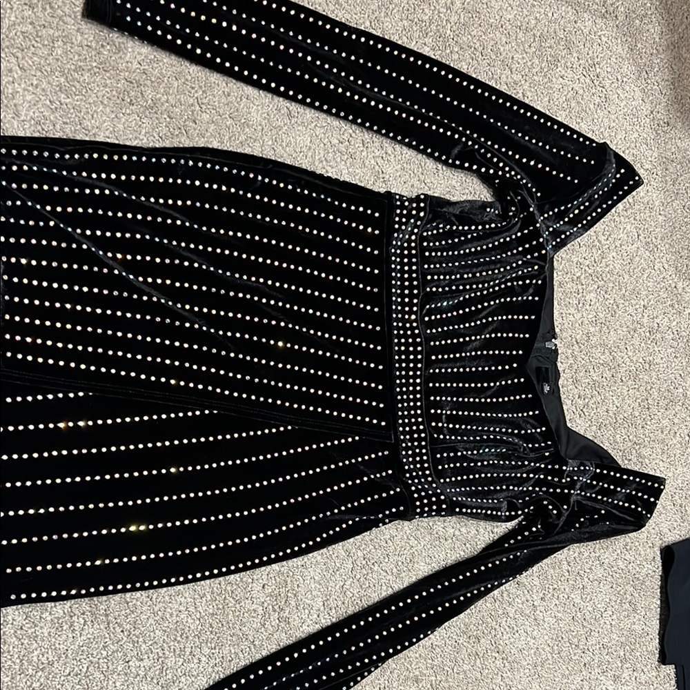 Black and Silver Pleated Bodycon Cocktail Dress
